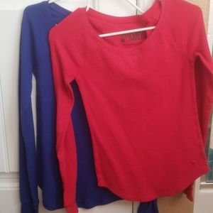 Two XS VS PINK Long Sleeves